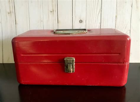 vintage metal tackle boxes|old style tackle box.